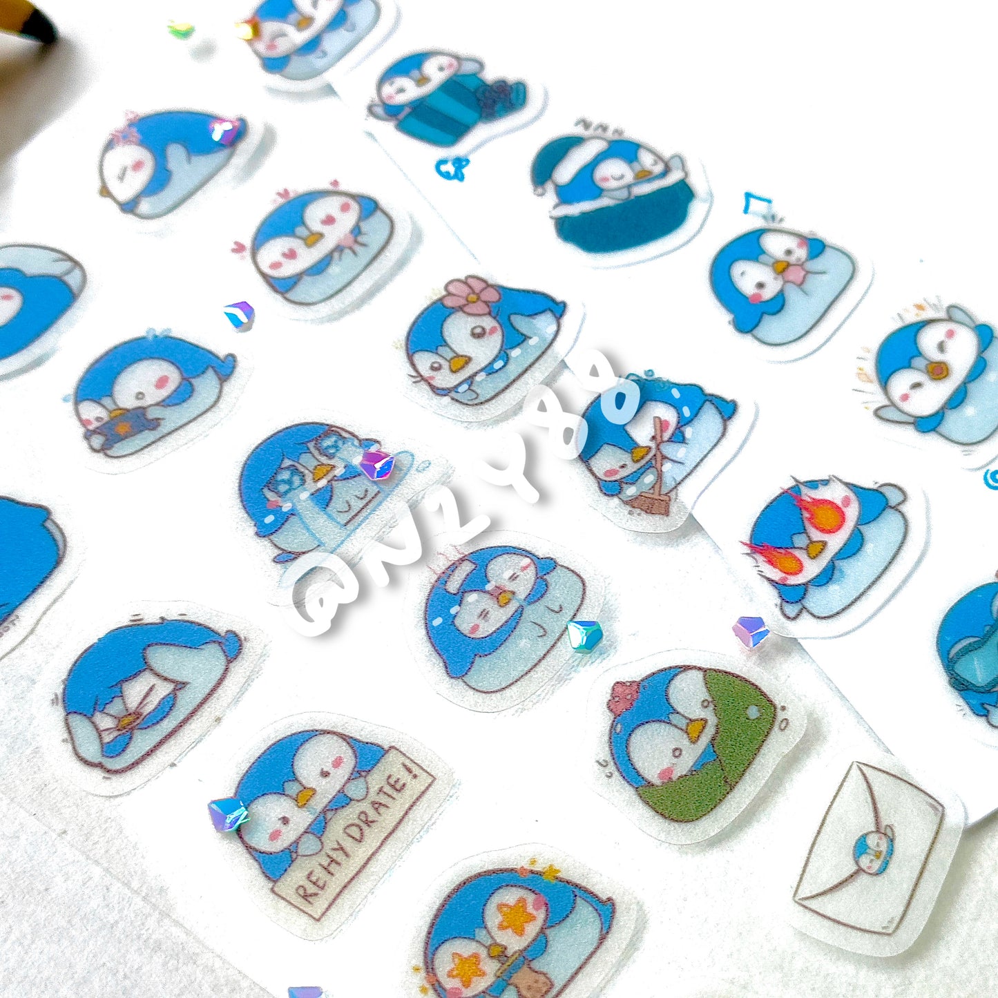 Bujo Washi Sticker Sheets: Pokemon Piplup Emoticons