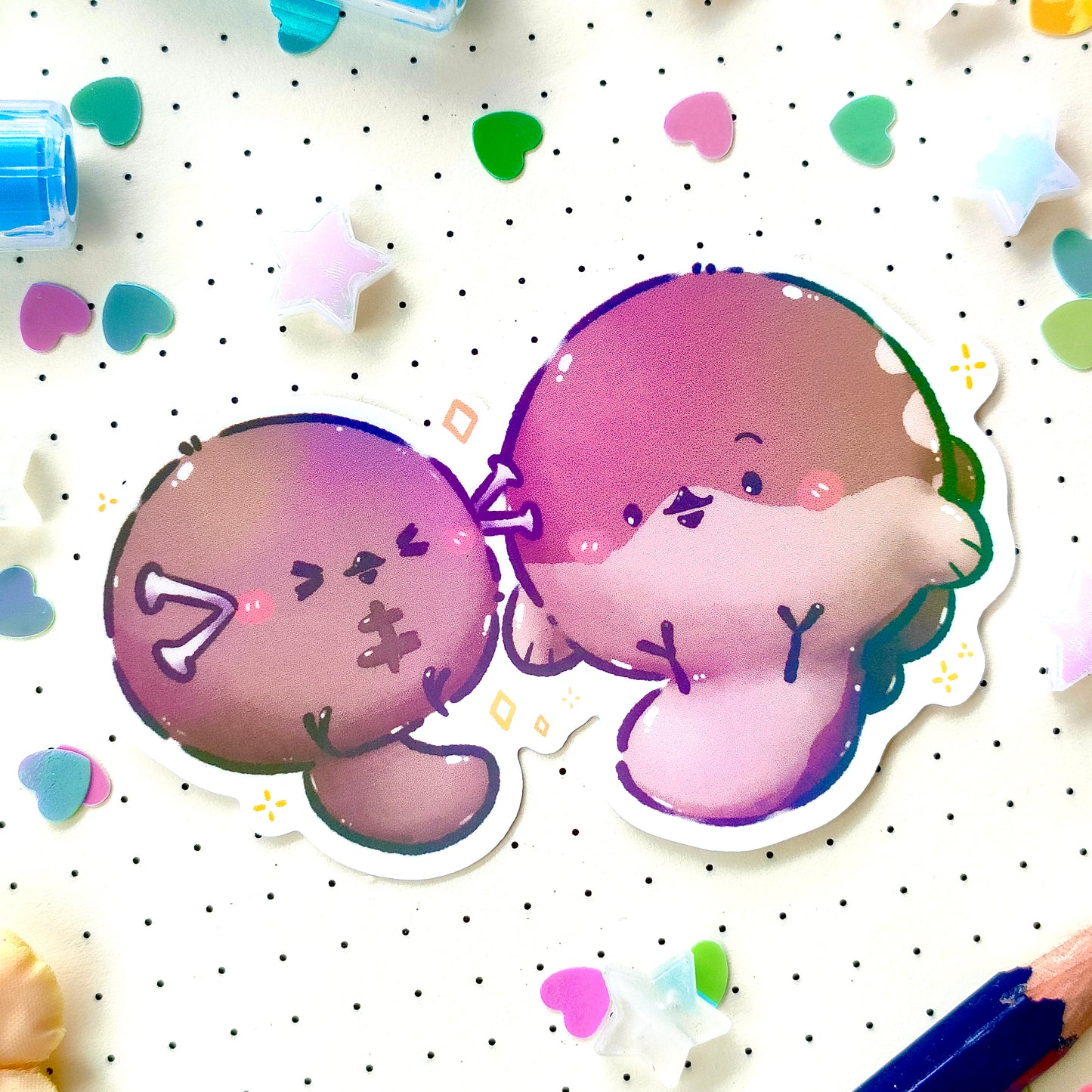 Waterproof, Holographic and Repositionable Big Sticker: Poketama Clodsire & Wooper