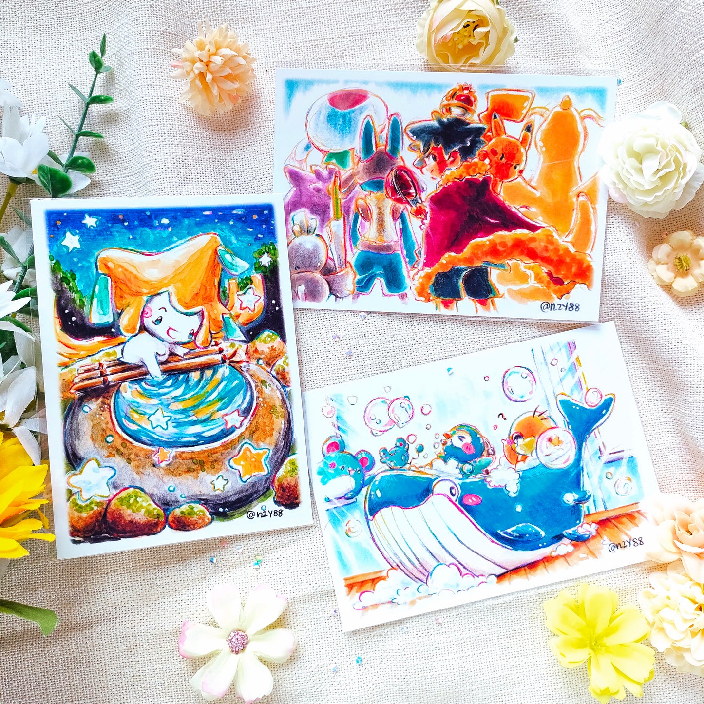 A6 Photo Prints: DoodleWash X Pokemon Illustrations