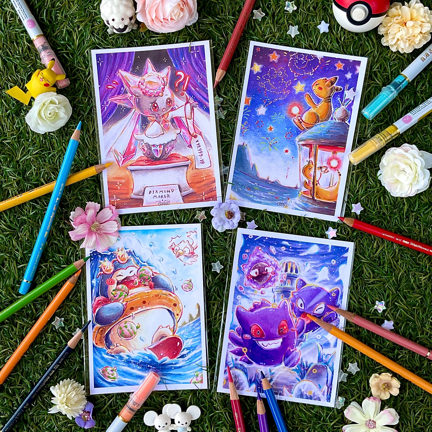 *Updated* A6/A5 Photo Prints: Pokémon Watercolor/Acrylic Paintings
