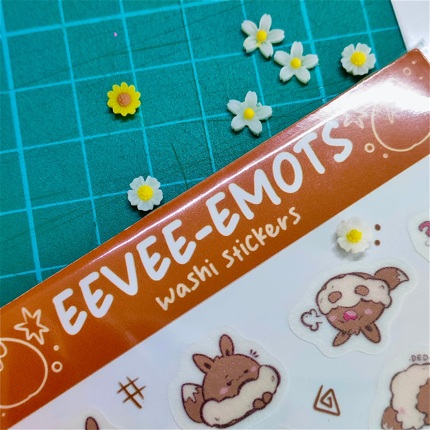 Bujo Washi Sticker Sheets: Pokemon Eevee Emoticons