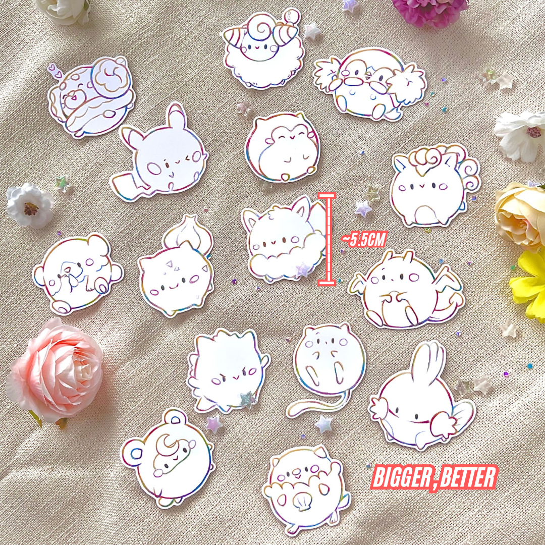 IRONURI: Durable & Repositionable Colouring Sticker Pack - Pokemon (15 pcs)