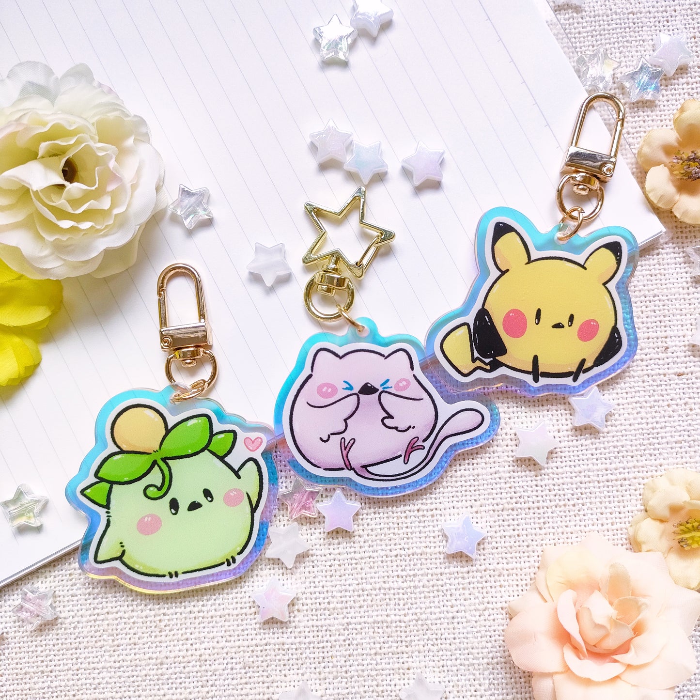 =UPDATED JUL'25= Rainbow Acrylic Charms: Poketama Series