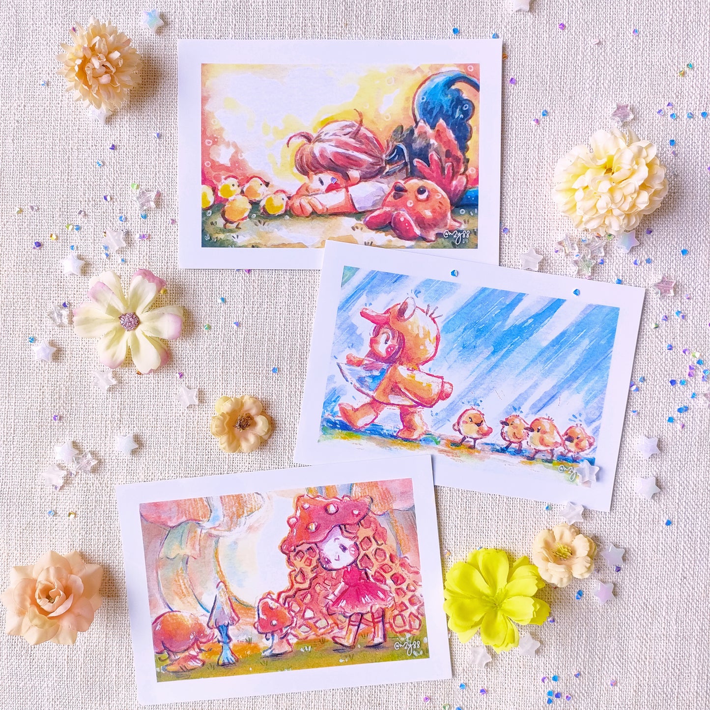 A6 Photo Prints: DoodleWash June & July Illustrations