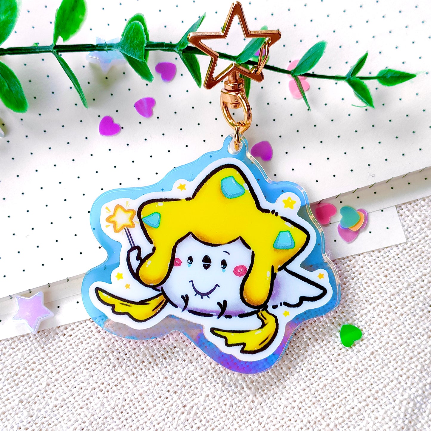 Big Rainbow Acrylic Charm: Mythical Poketama Jirachi