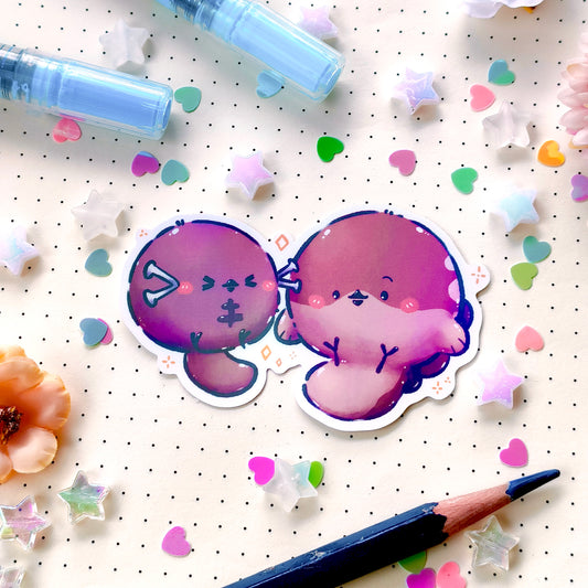 Waterproof, Holographic and Repositionable Big Sticker: Poketama Clodsire & Wooper