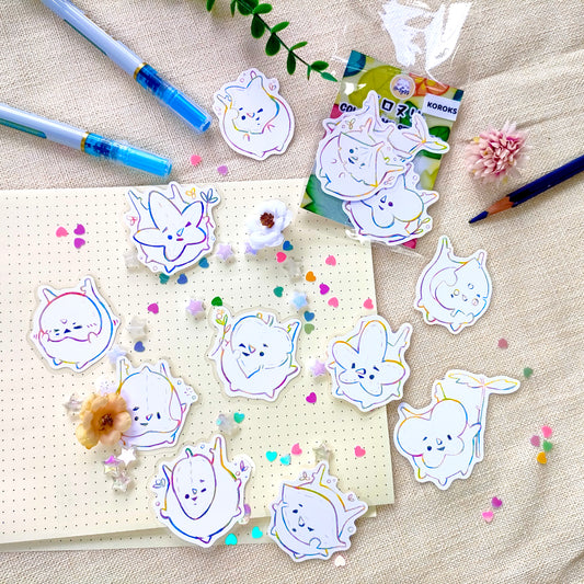 IRONURI: Durable & Repositionable Colouring Sticker Pack - Legend of Zelda Koroks (12 pc)