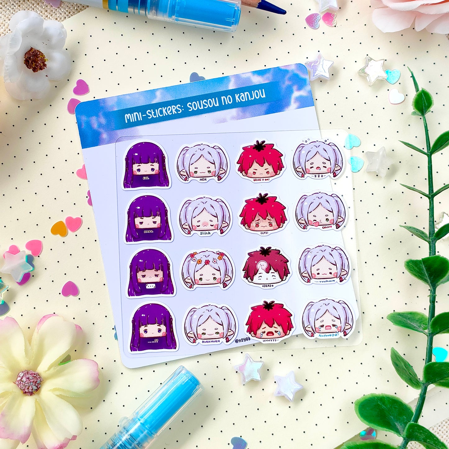 Bujo Planner Sticker Sheet: Sousou no Kanjou (Frieren & Friends)