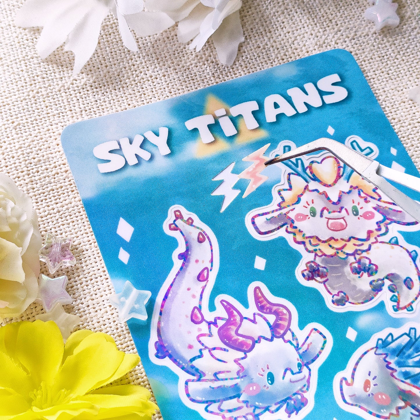 Waterproof, Holographic and Repositionable Sticker Sheet: Zelda series Dragons