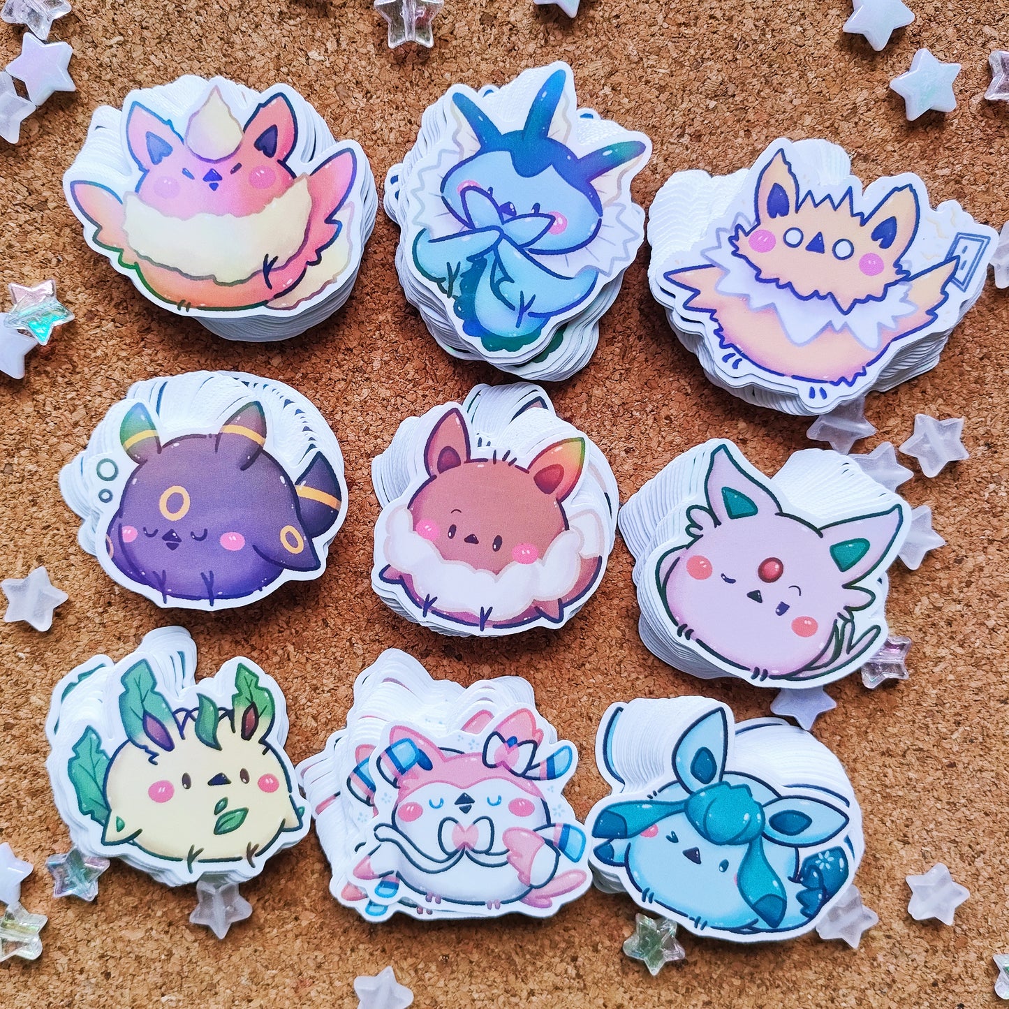 Waterproof, Holographic and Repositionable: Poketama Series - Eeveelutions (All 9)