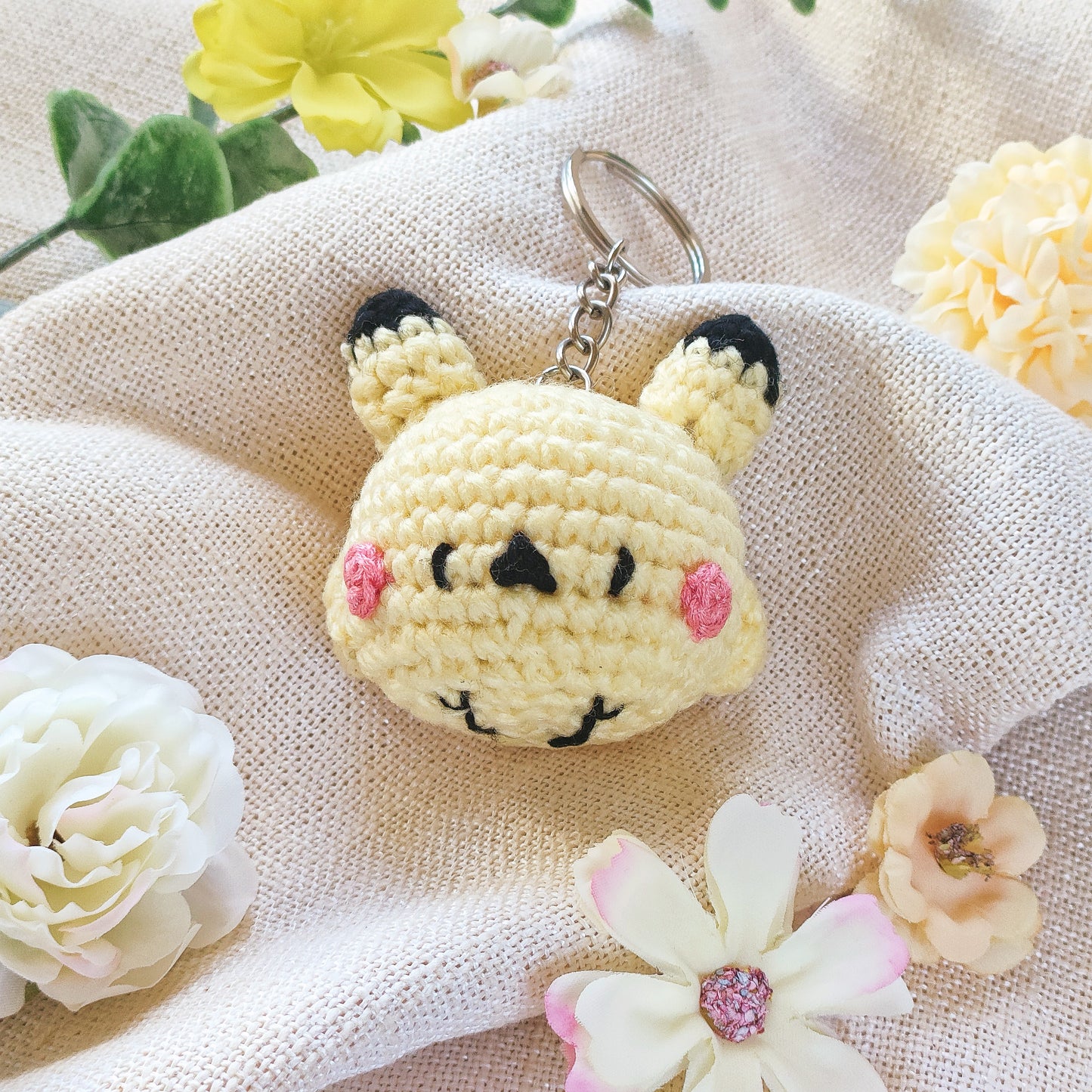 Handmade Crochet Keychain Accessory: Poketama - Pikachu(PikaTama)