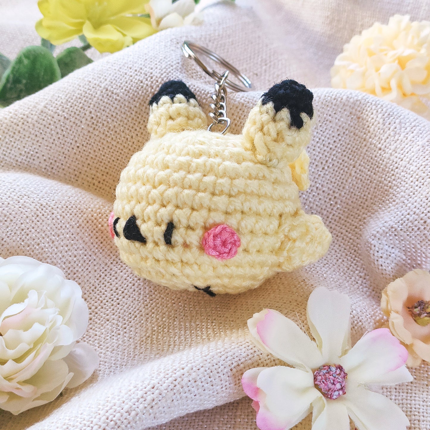 Handmade Crochet Keychain Accessory: Poketama - Pikachu(PikaTama)