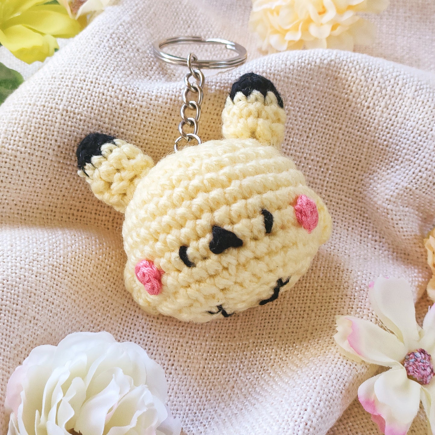 Handmade Crochet Keychain Accessory: Poketama - Pikachu(PikaTama)