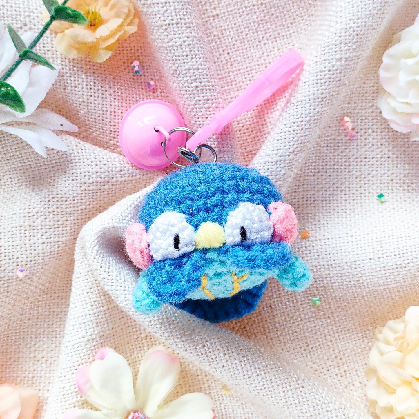 Handmade Crochet Keychain Accessory: Poketama - Piplup(PipTama)