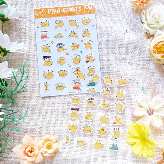 Bujo Washi Sticker Sheets: Pokemon Pikachu Emoticons