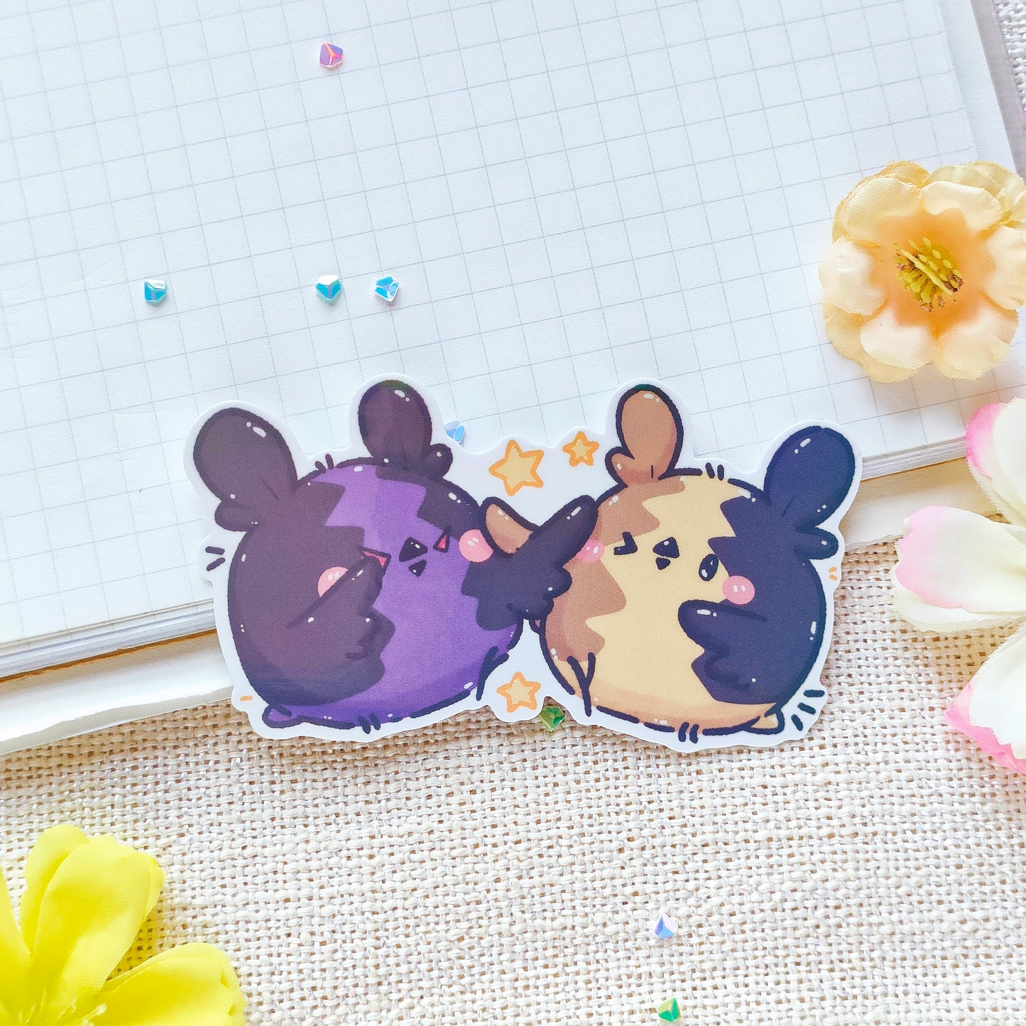 Waterproof, Holographic and Repositionable Big Sticker: Poketama Morpeko