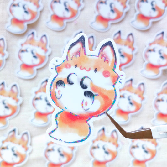 Waterproof, Textured and Repositionable Sticker: Fox