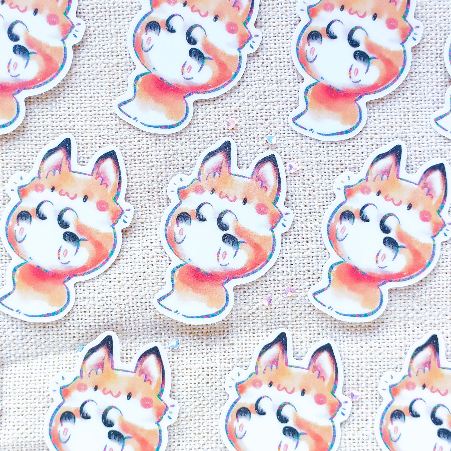 Waterproof, Textured and Repositionable Sticker: Fox