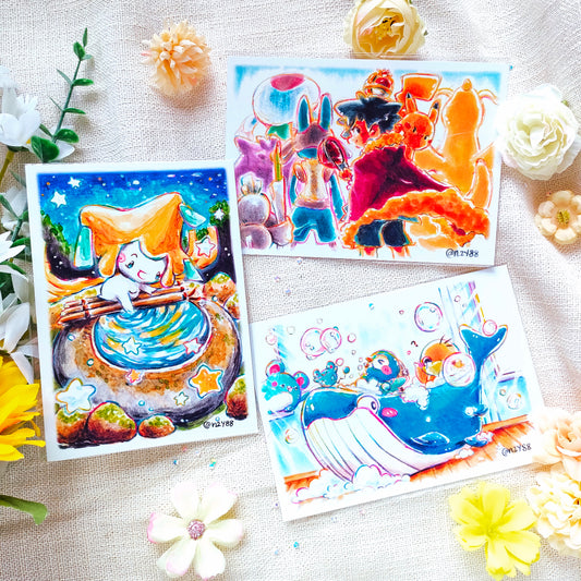 A6 Photo Prints: DoodleWash X Pokemon  Illustrations