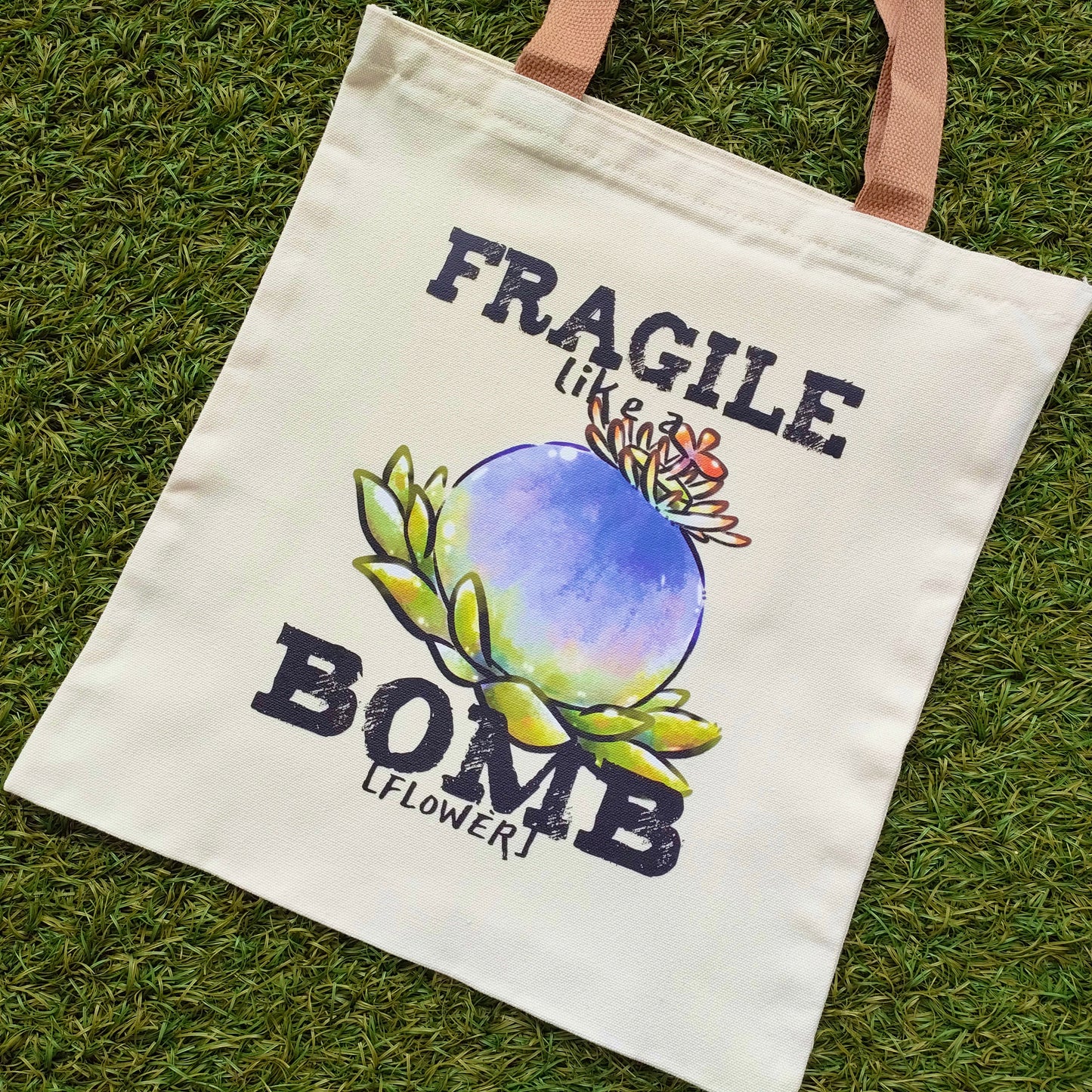 Home-printed Zipper Tote bags: Legend of Zelda - Fragile Like a BØMB Bag