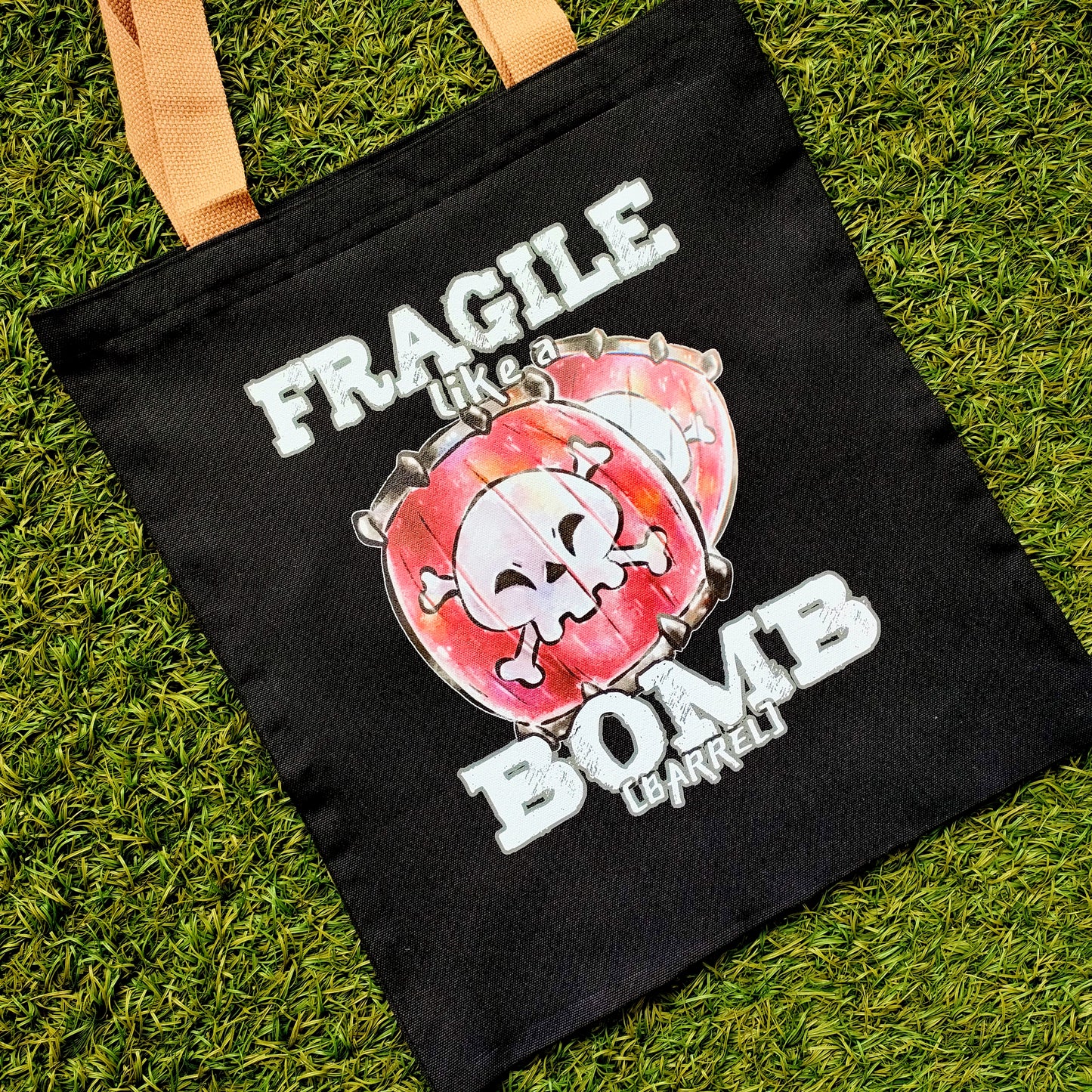 Home-printed Zipper Tote bags: Legend of Zelda - Fragile Like a BØMB Bag