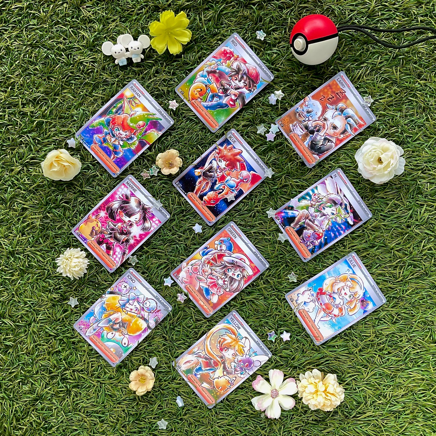 Custom Cards Set 1: Pokémon Trainers (10 designs)
