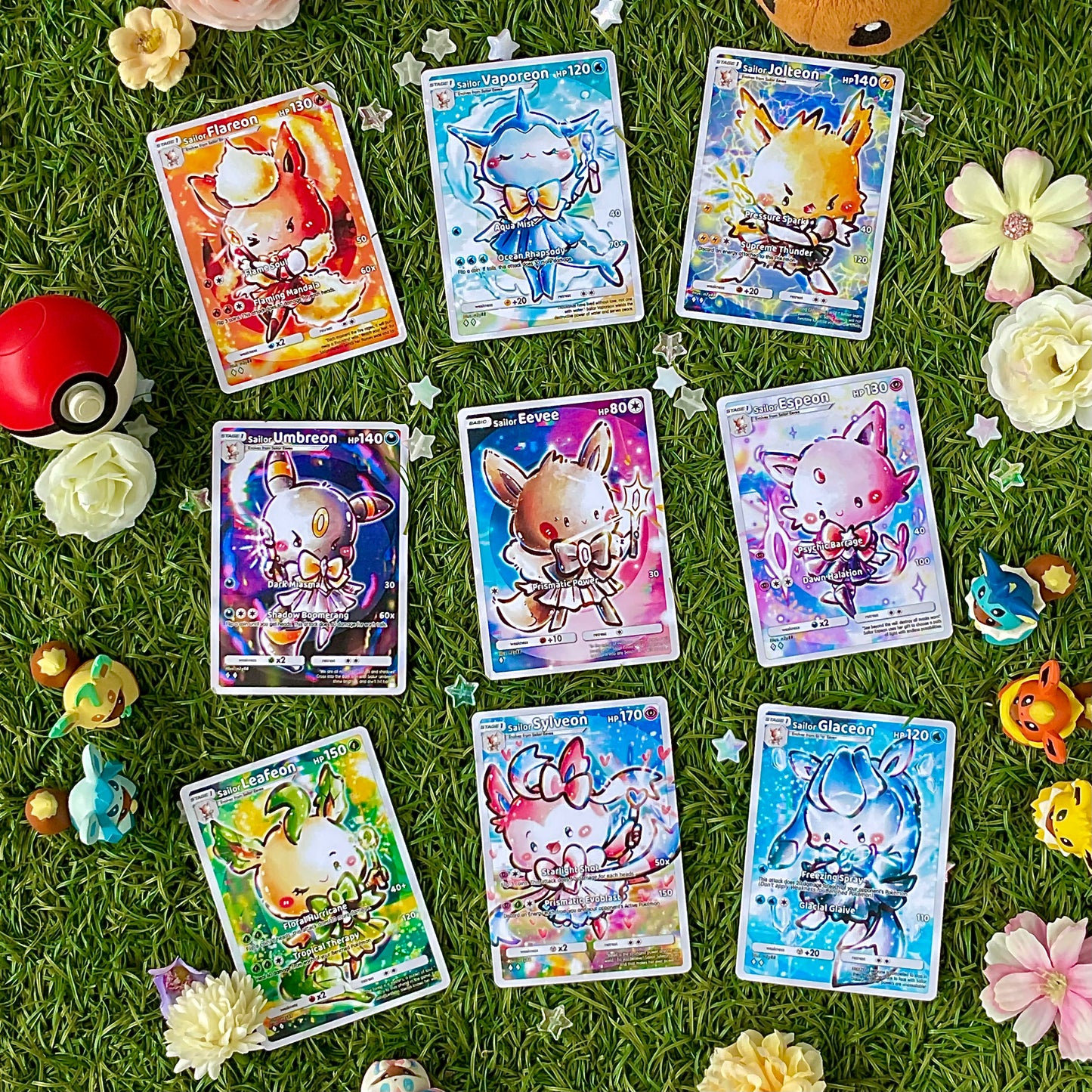 Custom Cards Set 2: Pokémon Eeveelutions (9 designs)