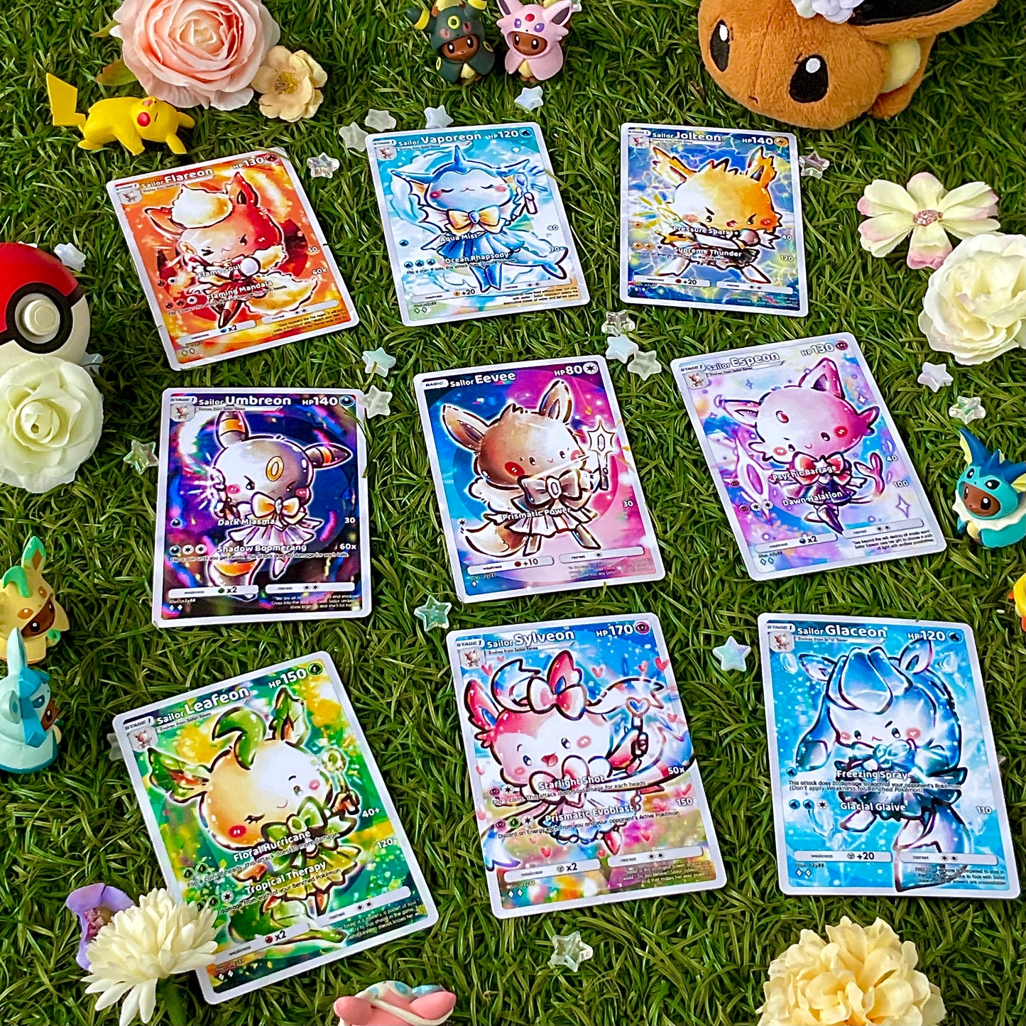 Custom Cards Set 2: Pokémon Eeveelutions (9 designs)