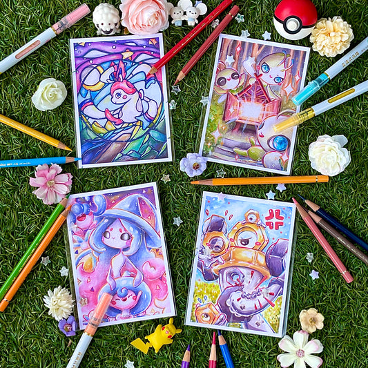 A6 Photo Prints: Pokémon Watercolor/Acrylic Paintings