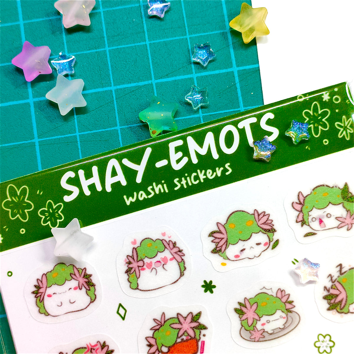 Bujo Washi Sticker Sheets: Pokemon Shaymin Emoticons