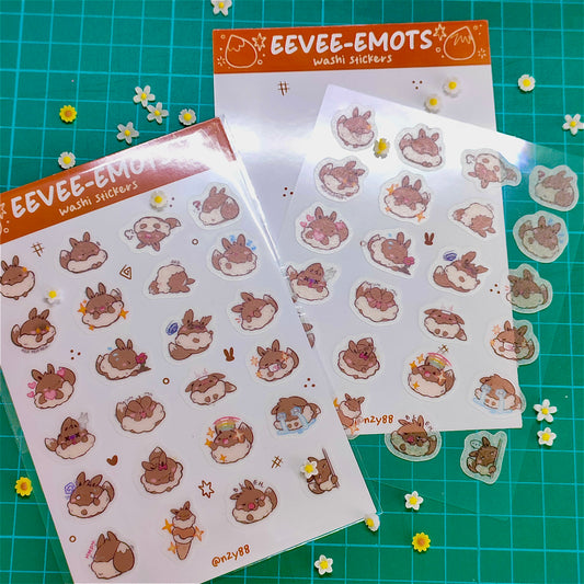 Bujo Washi Sticker Sheets: Pokemon Eevee Emoticons