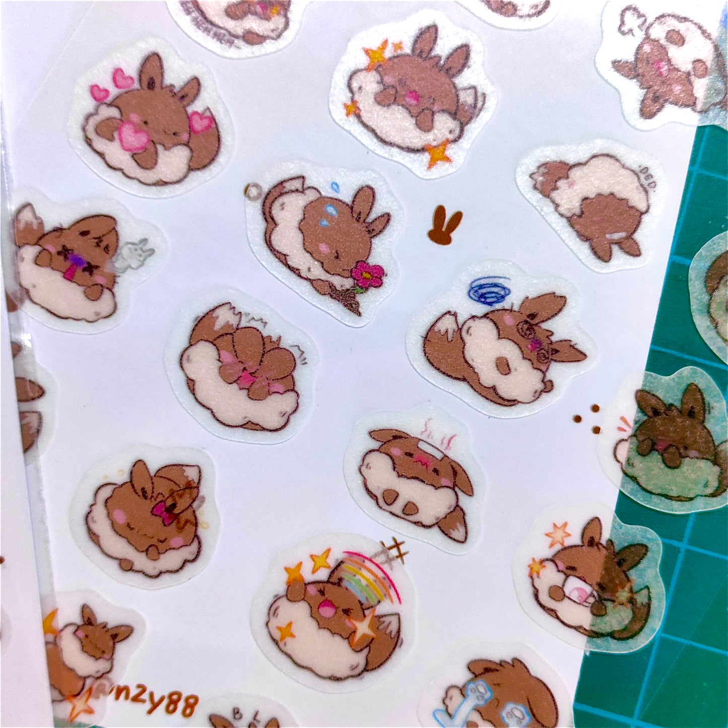 Bujo Washi Sticker Sheets: Pokemon Eevee Emoticons