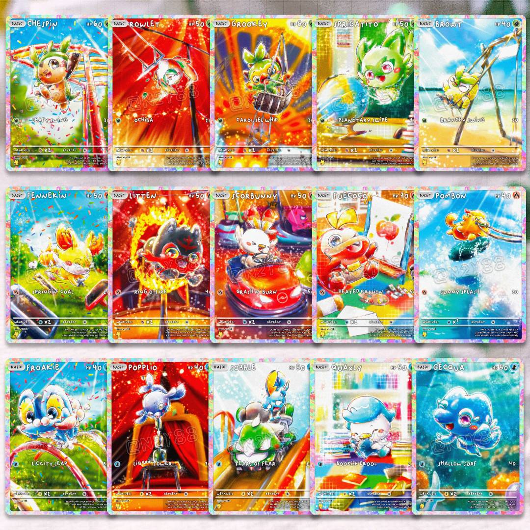 Custom Cardo Set 4: Gen 1 to Gen 10 Baby Starters Series (32 designs)