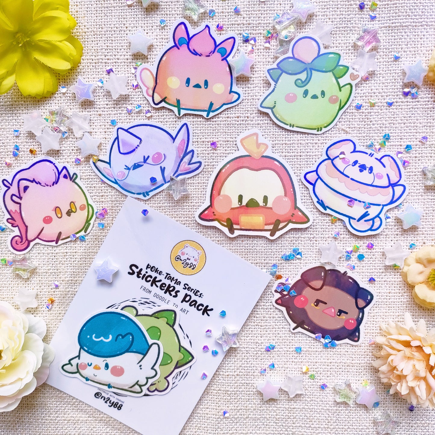 Waterproof, Holographic and Repositionable: Poketama Series Sticker Pack