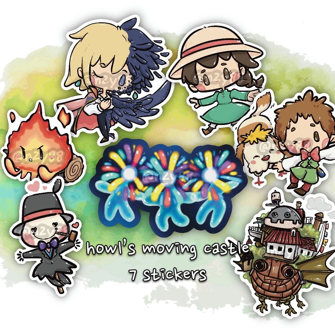 Waterproof, Holographic and Repositionable: Studio Ghibli Series Howl's Moving Castle Sticker Pack