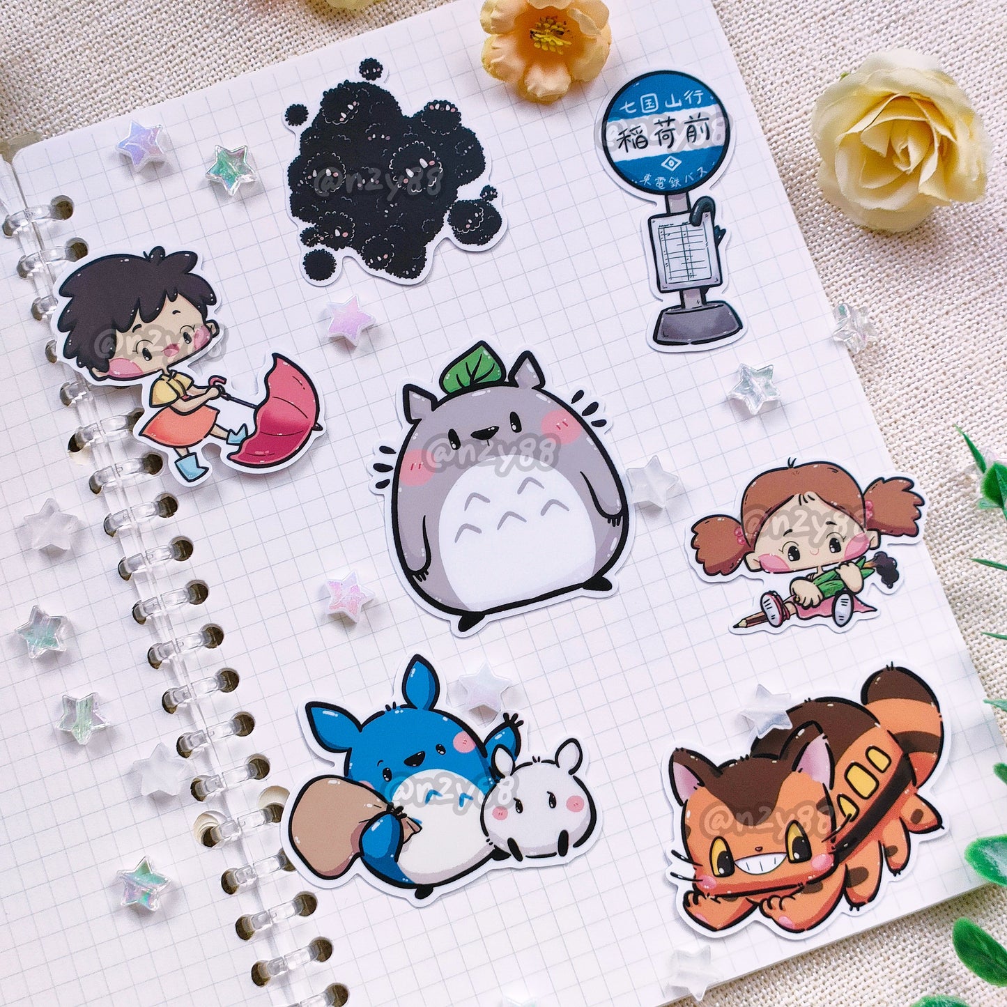 Waterproof, Holographic and Repositionable: Studio Ghibli Series Totoro Sticker Pack