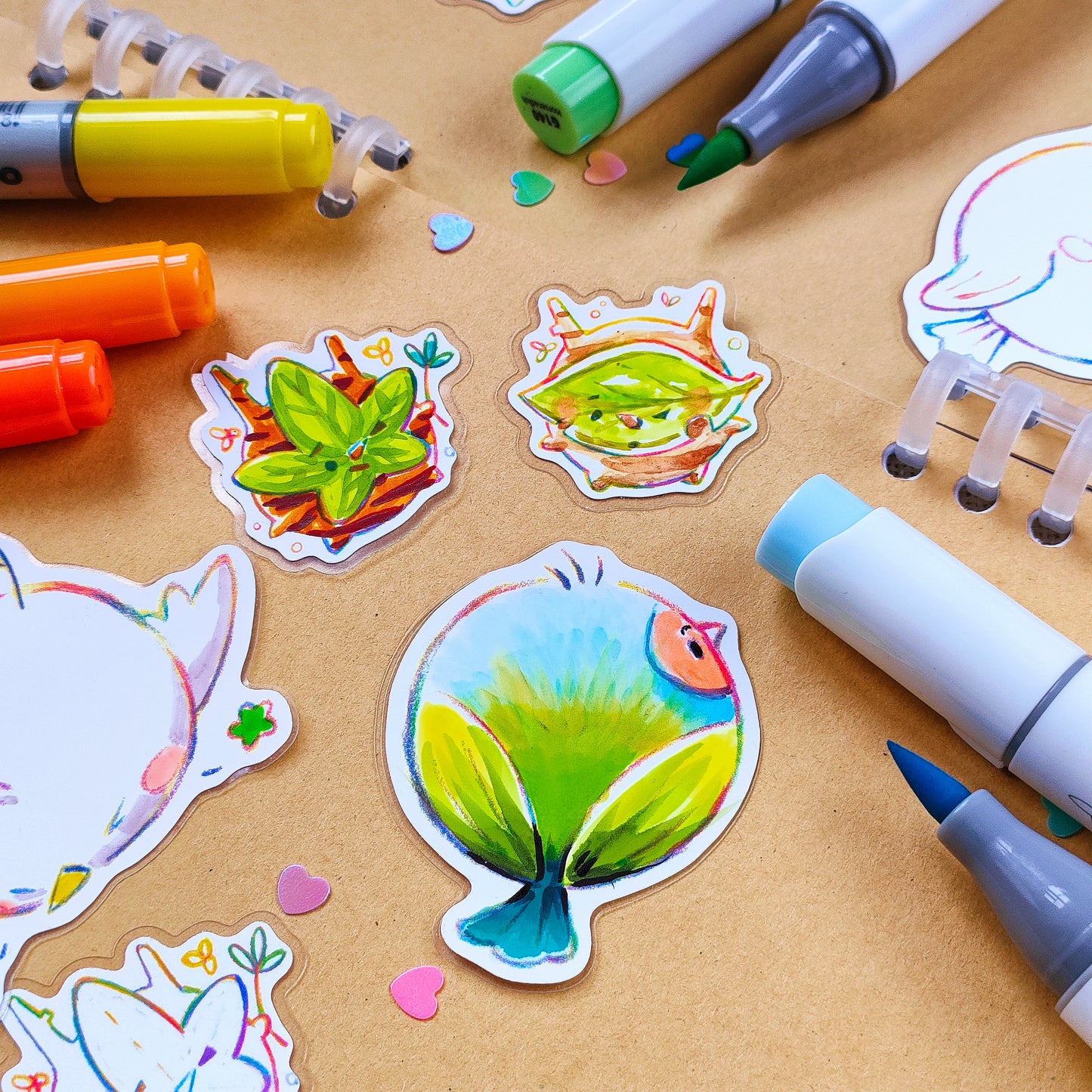 IRONURI: Durable & Repositionable Colouring Sticker Pack - Legend of Zelda Koroks (12 pc)