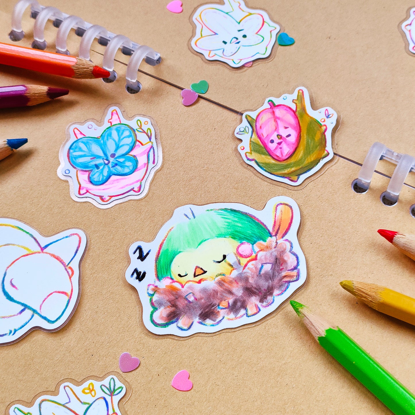 IRONURI: Durable & Repositionable Colouring Sticker Pack - Legend of Zelda Koroks (12 pc)