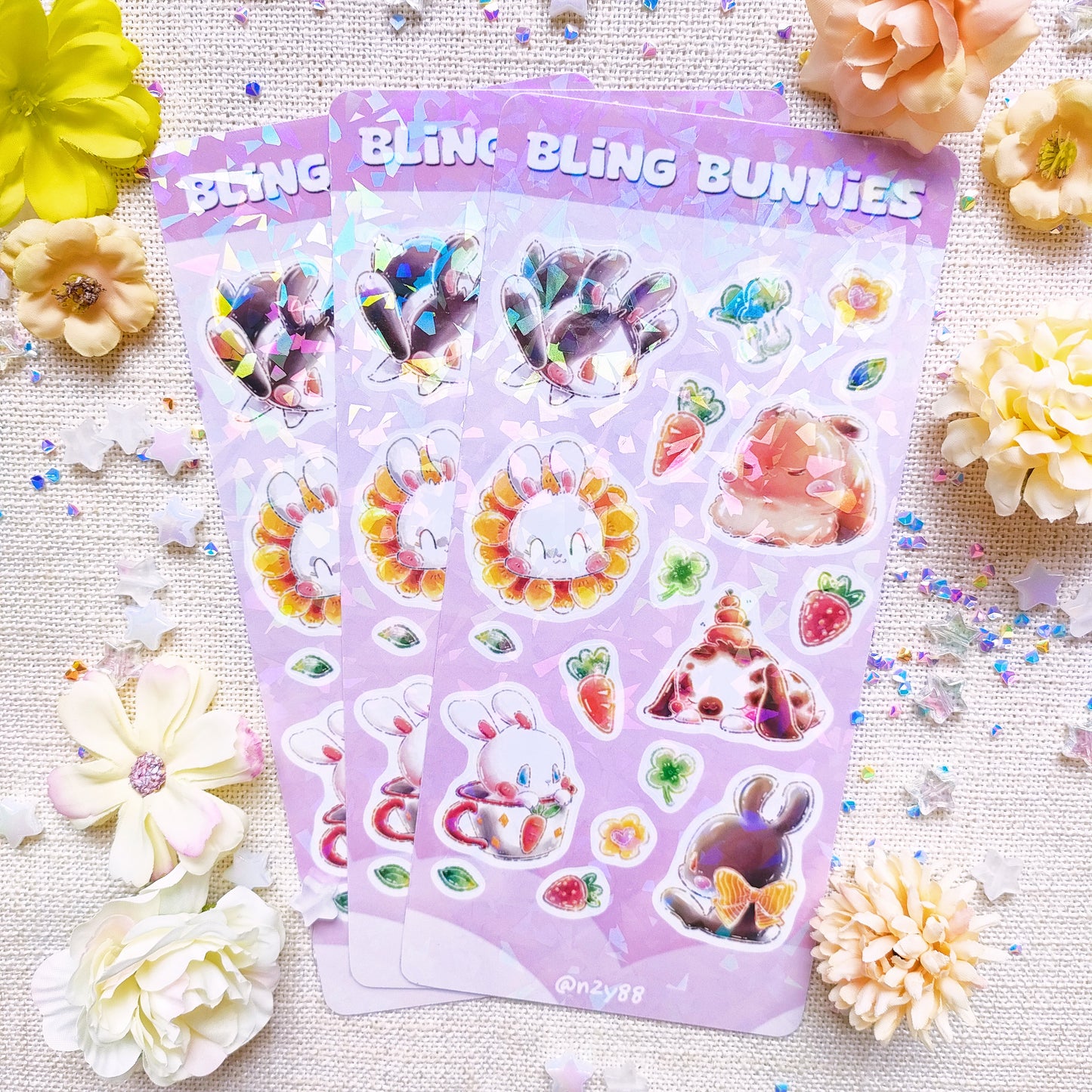 Waterproof, Holographic and Repositionable Sticker Sheets: Cute Animals