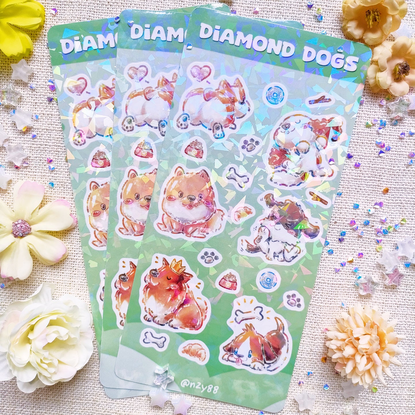 Waterproof, Holographic and Repositionable Sticker Sheets: Cute Animals