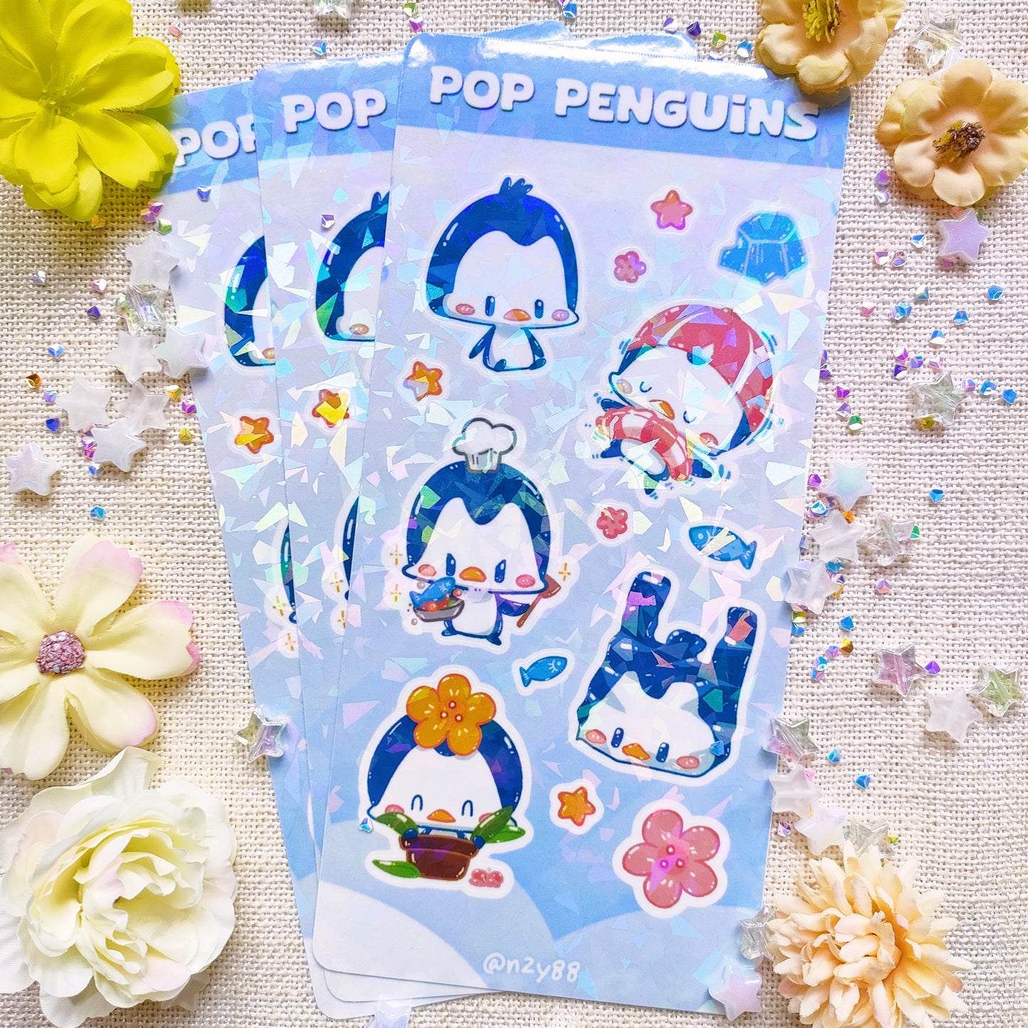 Waterproof, Holographic and Repositionable Sticker Sheets: Cute Animals