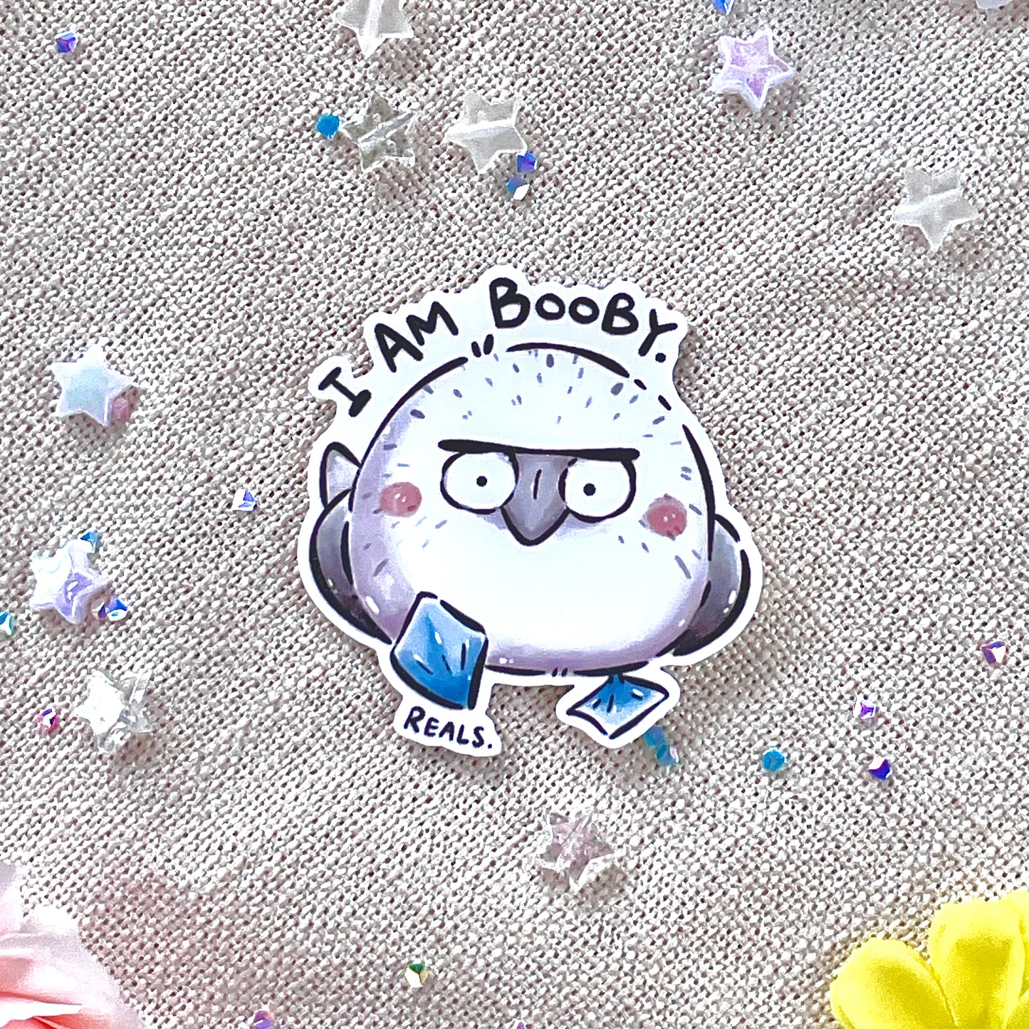 Waterproof, Laminated and Repositionable Big Stickers: Blue-footed Booby Birbs