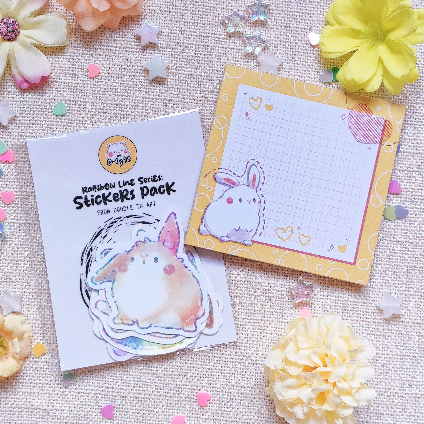 =PRICE REDUCED= Memo Pad (50 Sheets): Rainbow Line Series (Pets)