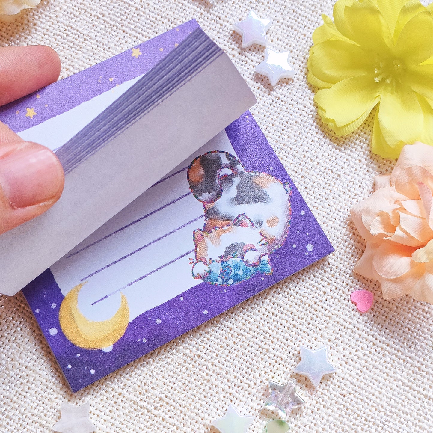 =PRICE REDUCED= Memo Pad (50 Sheets): Rainbow Line Series (Pets)