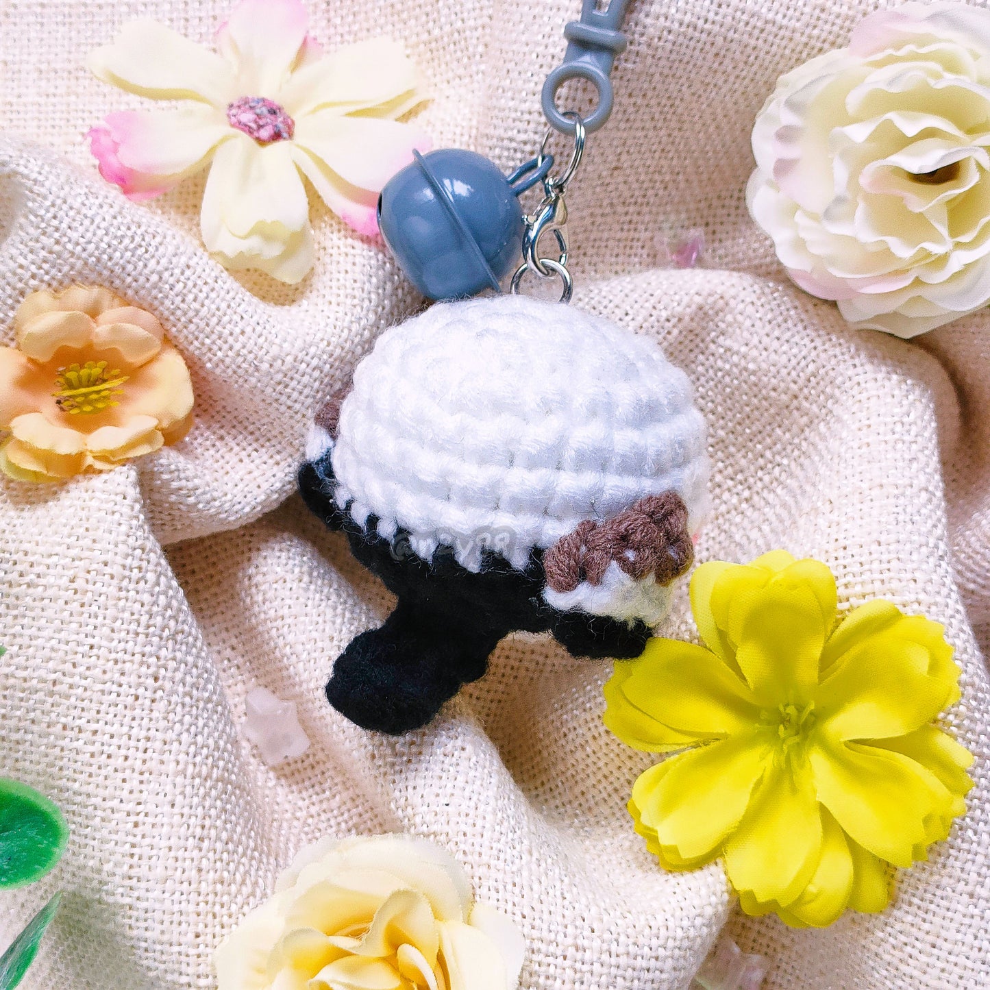 Handmade Crochet Keychain Accessory: Snow Bird Shimaenaga