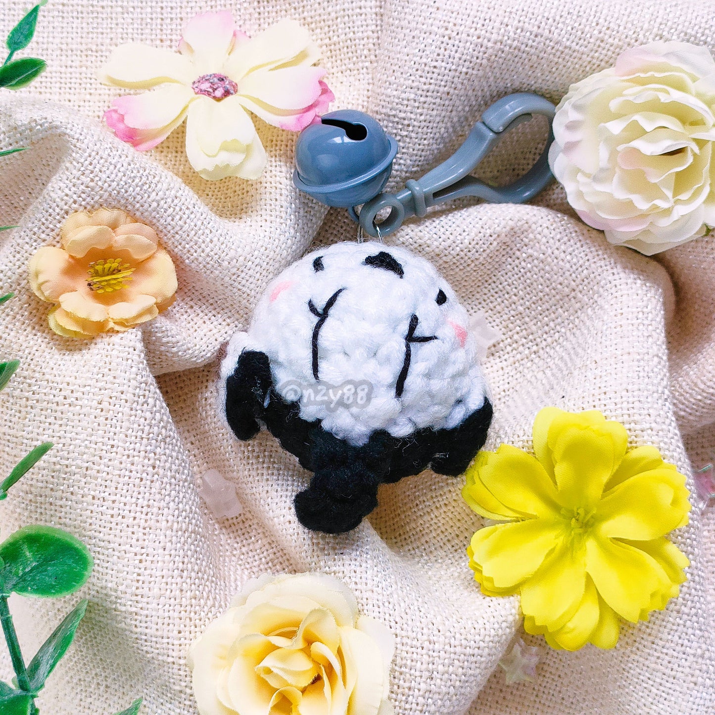 Handmade Crochet Keychain Accessory: Snow Bird Shimaenaga