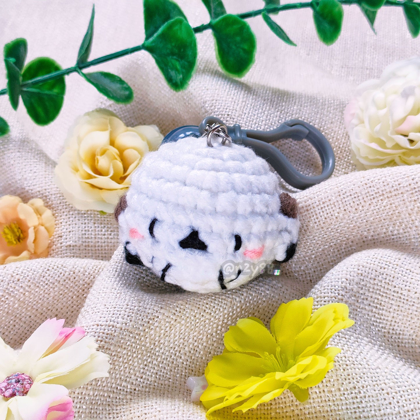 Handmade Crochet Keychain Accessory: Snow Bird Shimaenaga