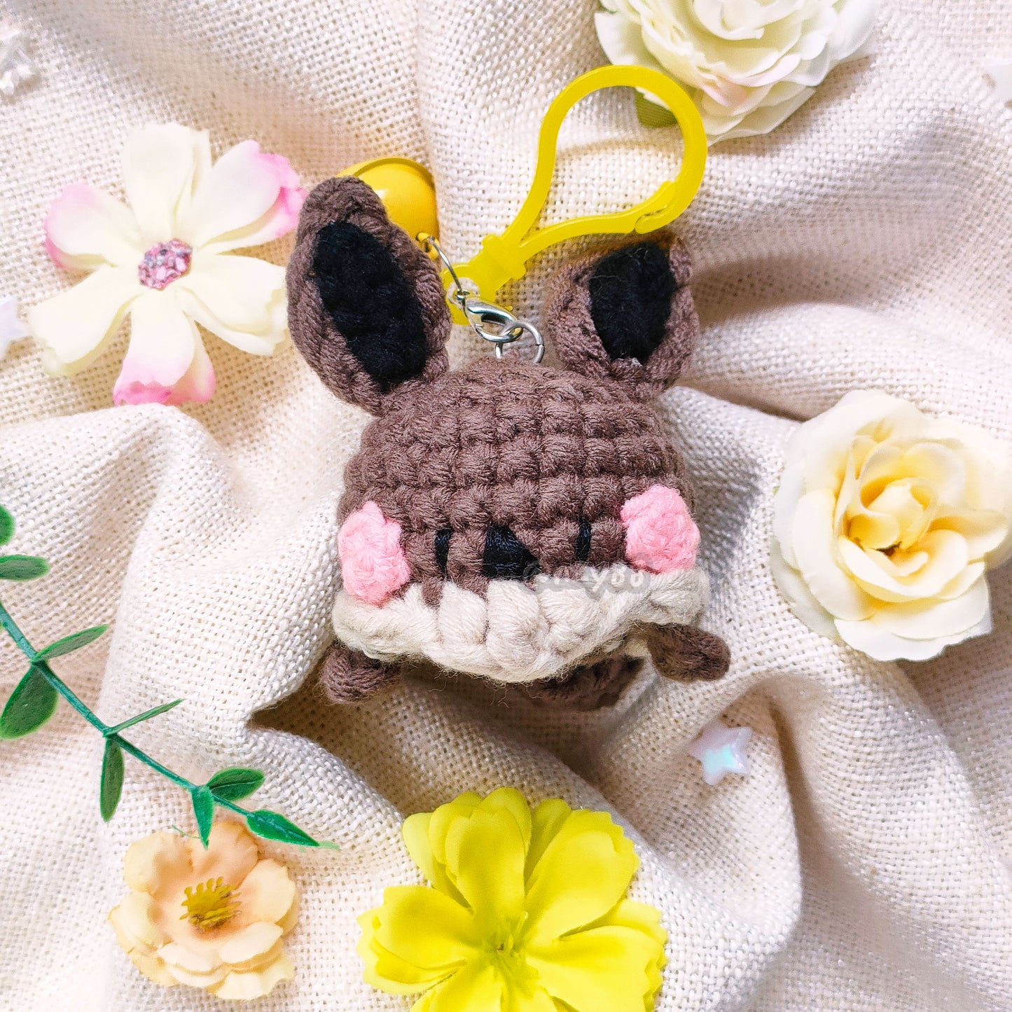 Handmade Crochet Keychain Accessory: Poketama - Eevee(EeveeTama)