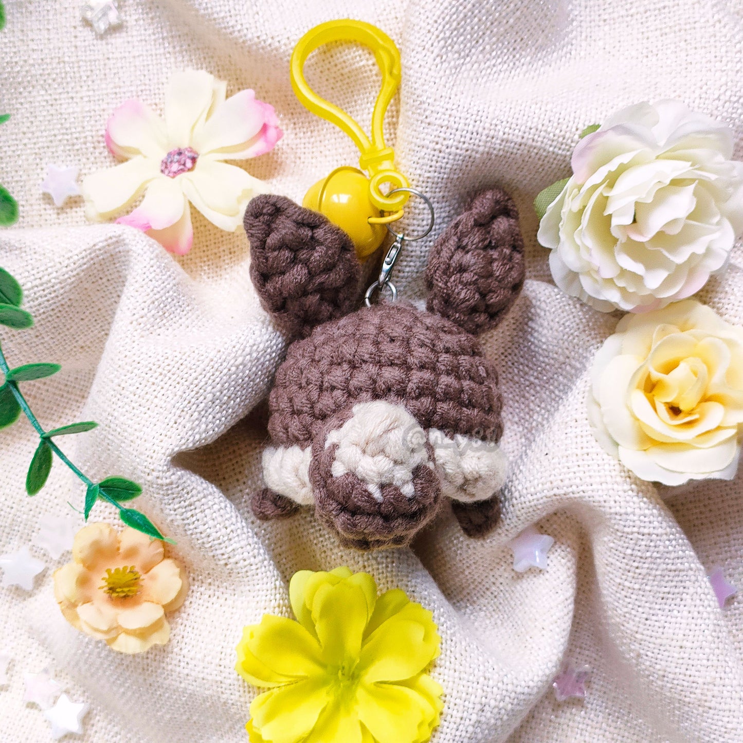 Handmade Crochet Keychain Accessory: Poketama - Eevee(EeveeTama)