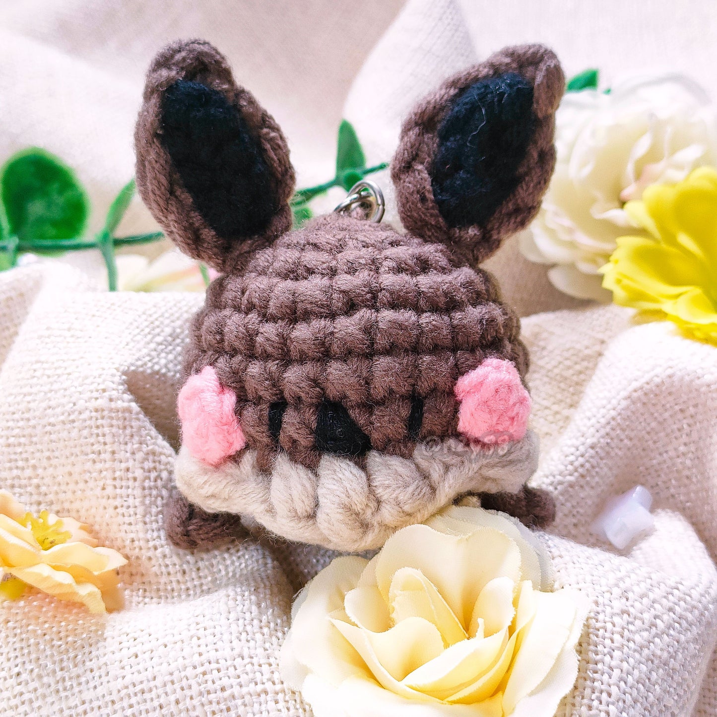 Handmade Crochet Keychain Accessory: Poketama - Eevee(EeveeTama)